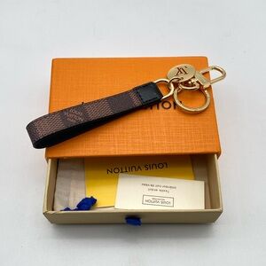 Louis Vuitton Brown Gamier Dragonne Keychain & Bag Charm W Gold Hardware & Box